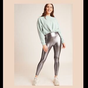 NWT- KNIX & BIRDS PAPAYA COLLAB SILVER CHROME LEGGINGS- 2X